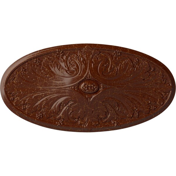 Ekena Millwork Madrid Ceiling Medallion, Hand-Painted Burnished Mahogany Crackle, 24 3/4"W x 12 1/2"H x 1 3/4"P CM24X12MABMC - main